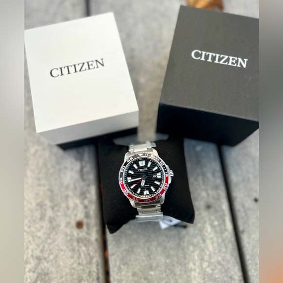 Citizen pepsi dial Men's Eco-Drive Stainless Steel Bracelet Watch - Picture 1 of 10